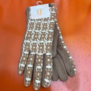 Gloves with gold accents